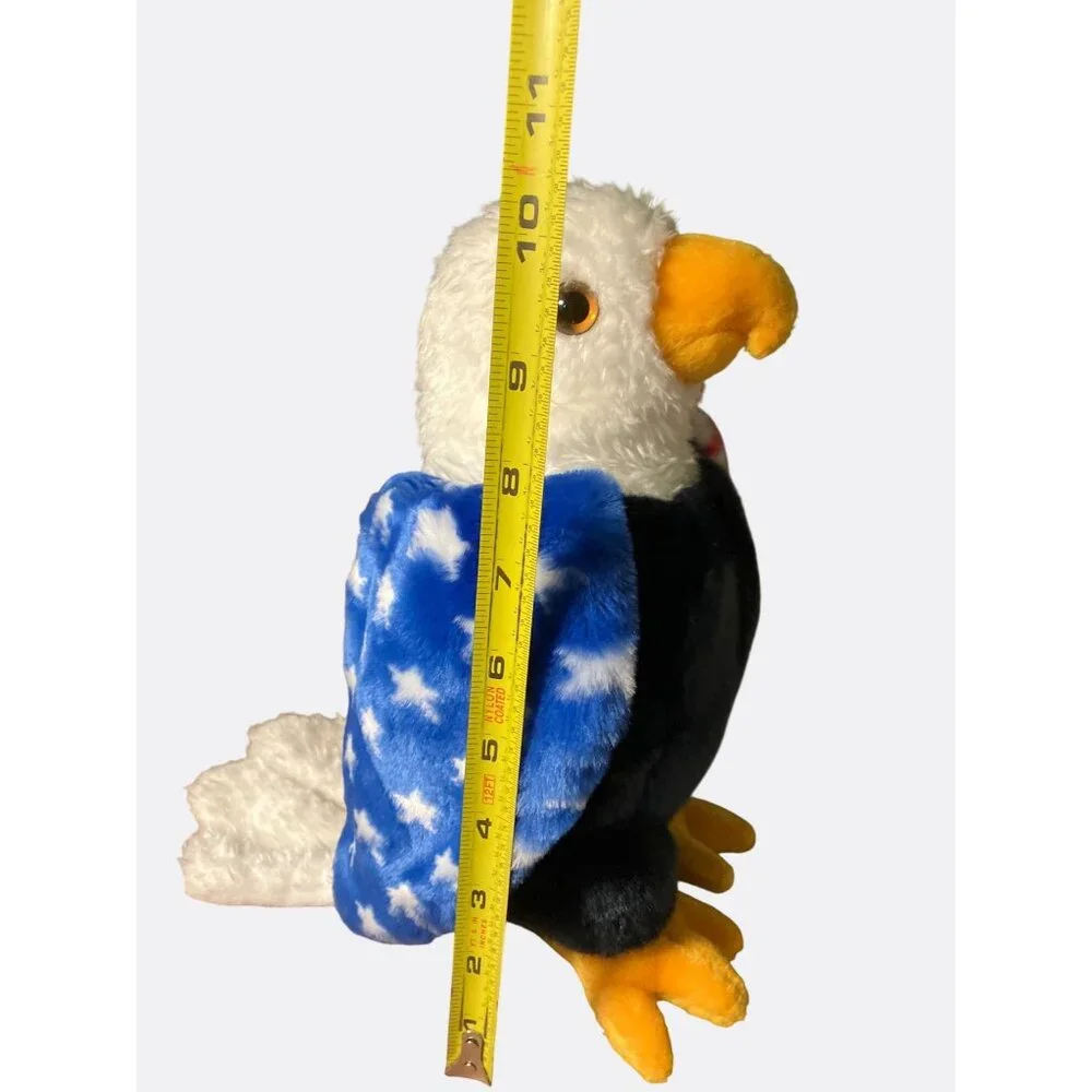 Ty Beanie Buddies Soar Bald Eagle Plush With Patriotic Stripes And Blue Stars - Picture 6 of 11